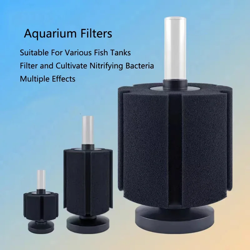 Black Aquarium Filter for Aquarium Fish Tank Air Pump Skimmer Biochemical Sponge Filter Aquarium Bio Filters Filtro AquarioLarge