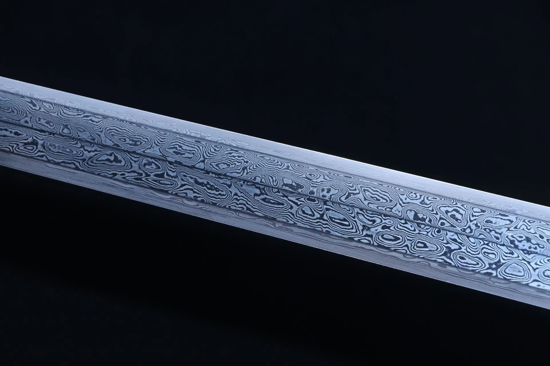 108cm Medieval sword European Knights Templar cosplay Folding steel Damascus blade,Shirasaya wooden sheath, katana sword-holding