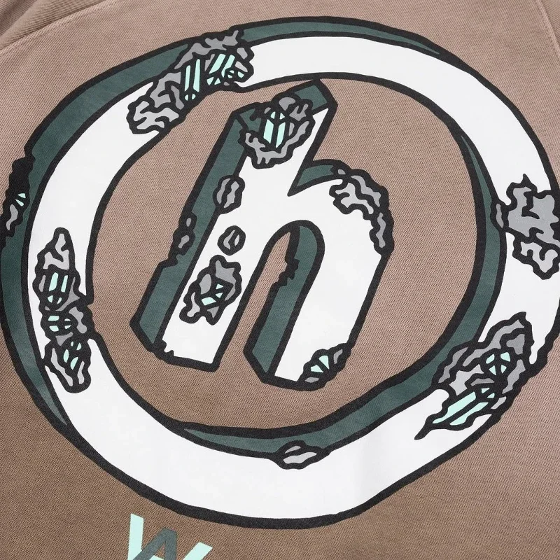 イン潮パーソナライズされたパターン印刷トレーナー男性女性カーキ色肥厚綿長袖セーター高品質トップス