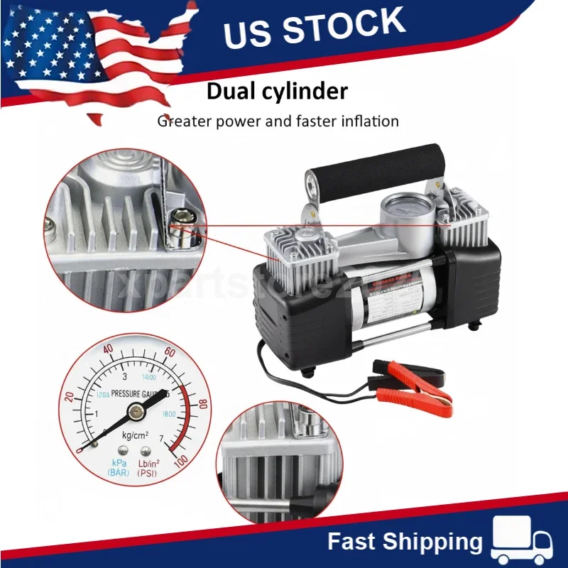 12V Heavy Duty 150PSI Portable Air Compressor Car Tire Inflator Electric Pump Auto For Car Motorcycle Bicycle Balls