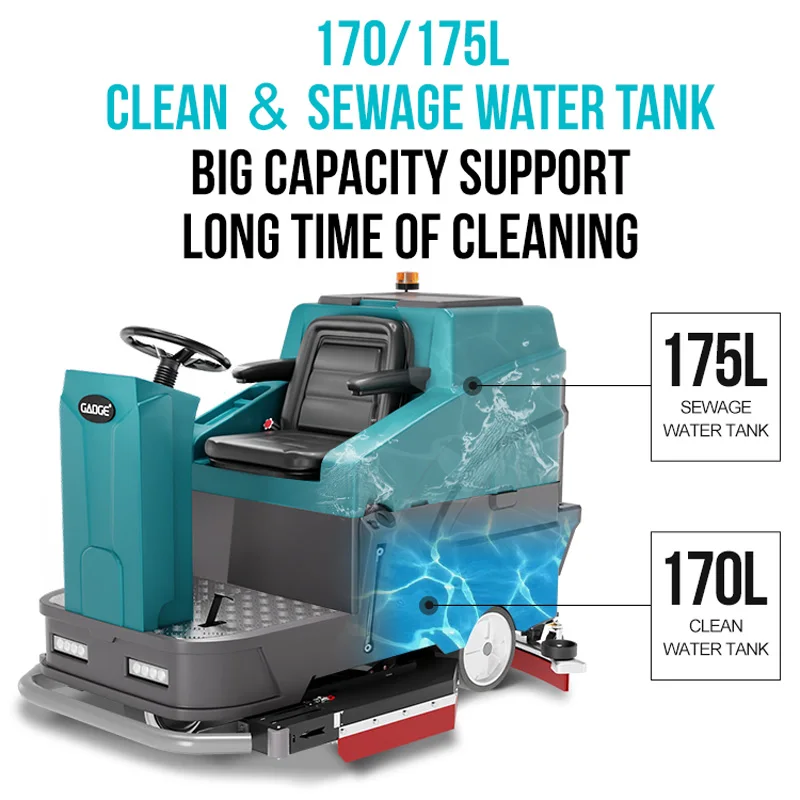 Industrial Floor Cleaning Machine 47.2in Commercial Floor Scrubber Dryer X96 Ride On Floor Dryer with Lead-acid battery85896Sqft