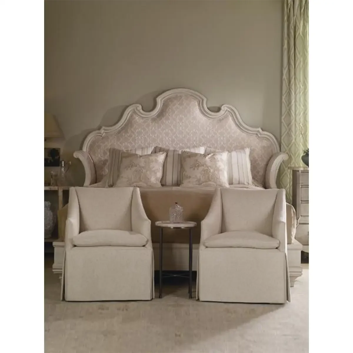 American retro solid wood bed master bedroom double French light luxury fabric bedroom large bed high-end furniture