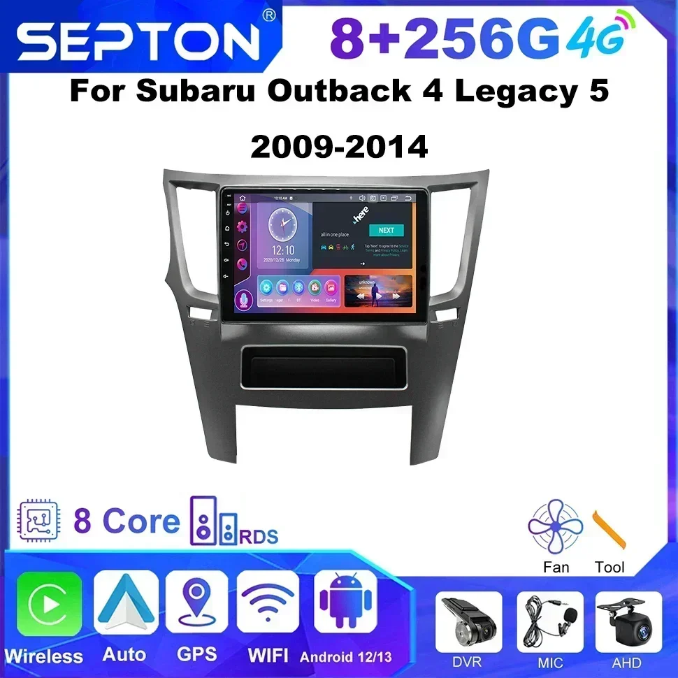 

SEPTON 2 Din Head Unit Android Stereo Car Radio for Subaru Outback 4 Legacy 5 2009-2014 Carplay 8core GPS Multimedia Player 4G