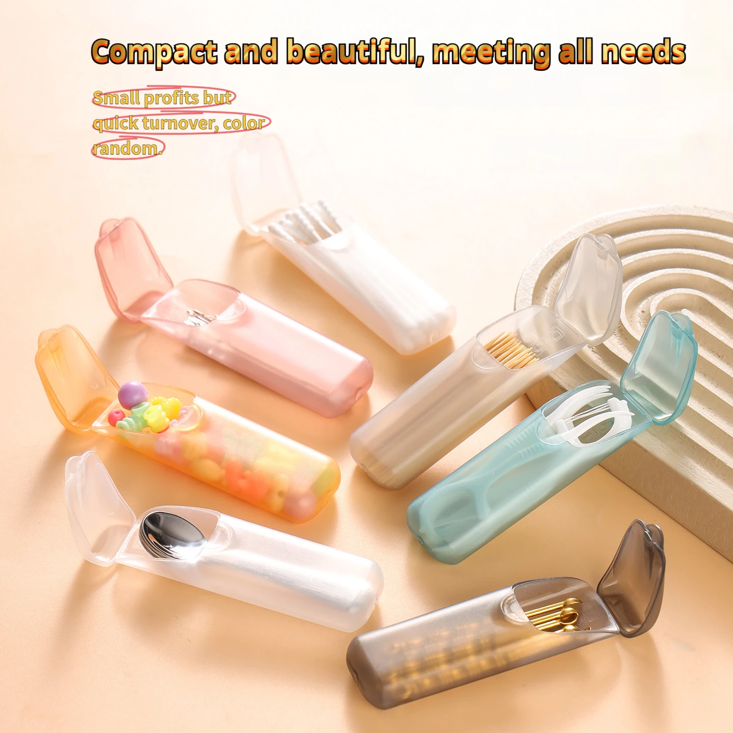 Portable Floss Storage Box Pill Box Mini Toothpick Storage Box Ultra-Small Storage Box PP Transparent Material Dental Floss Box