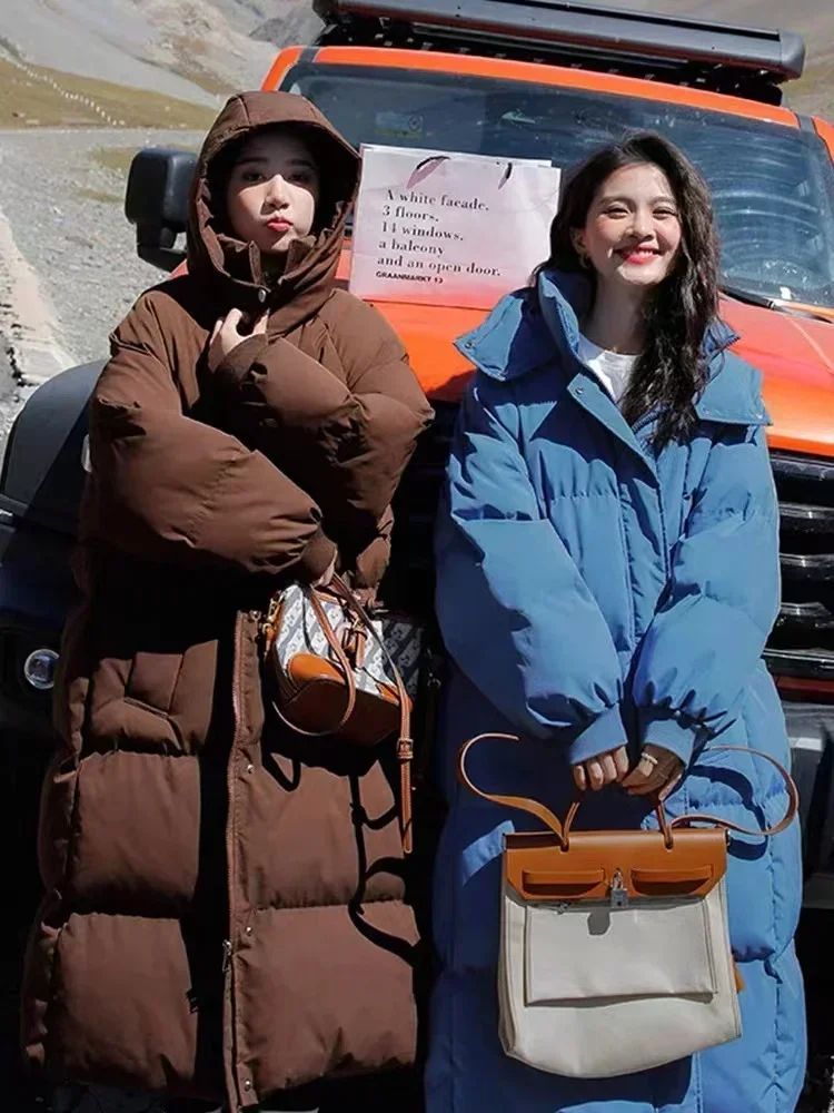 zjaiss 2026 Winter New Down Coats Long-style Cotton Dress Korean Version Large Size Korean Fashion Jackets Heat Parka Feminina