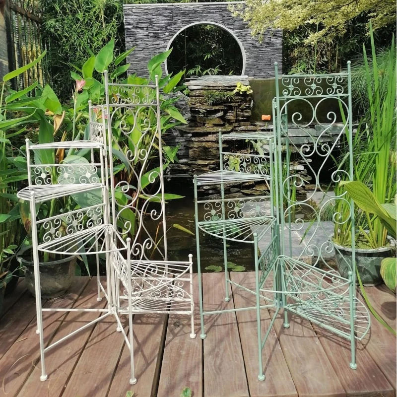 

Multi-layer flower stand courtyard balcony folding flower stand garden groceries price reduction