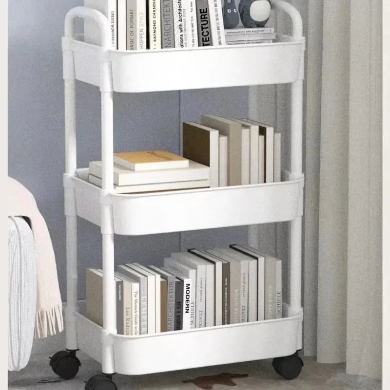 Trolley Storage Rack Kitchen Furniture Floor Multi-layer Snacks Baby Living Room Bedroom Bathroom Mobile Storage Rack Trolleys