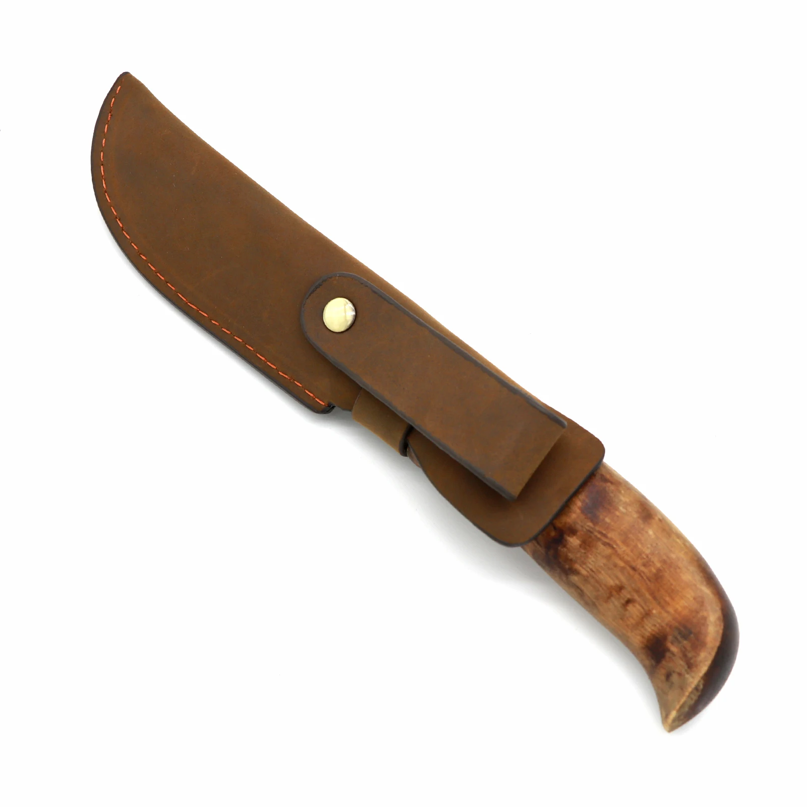 Tourbon Hunting Leather Knife Sheath Fixed Blade Knives Cover Scabbard with Button Closure Belt Slot Brown