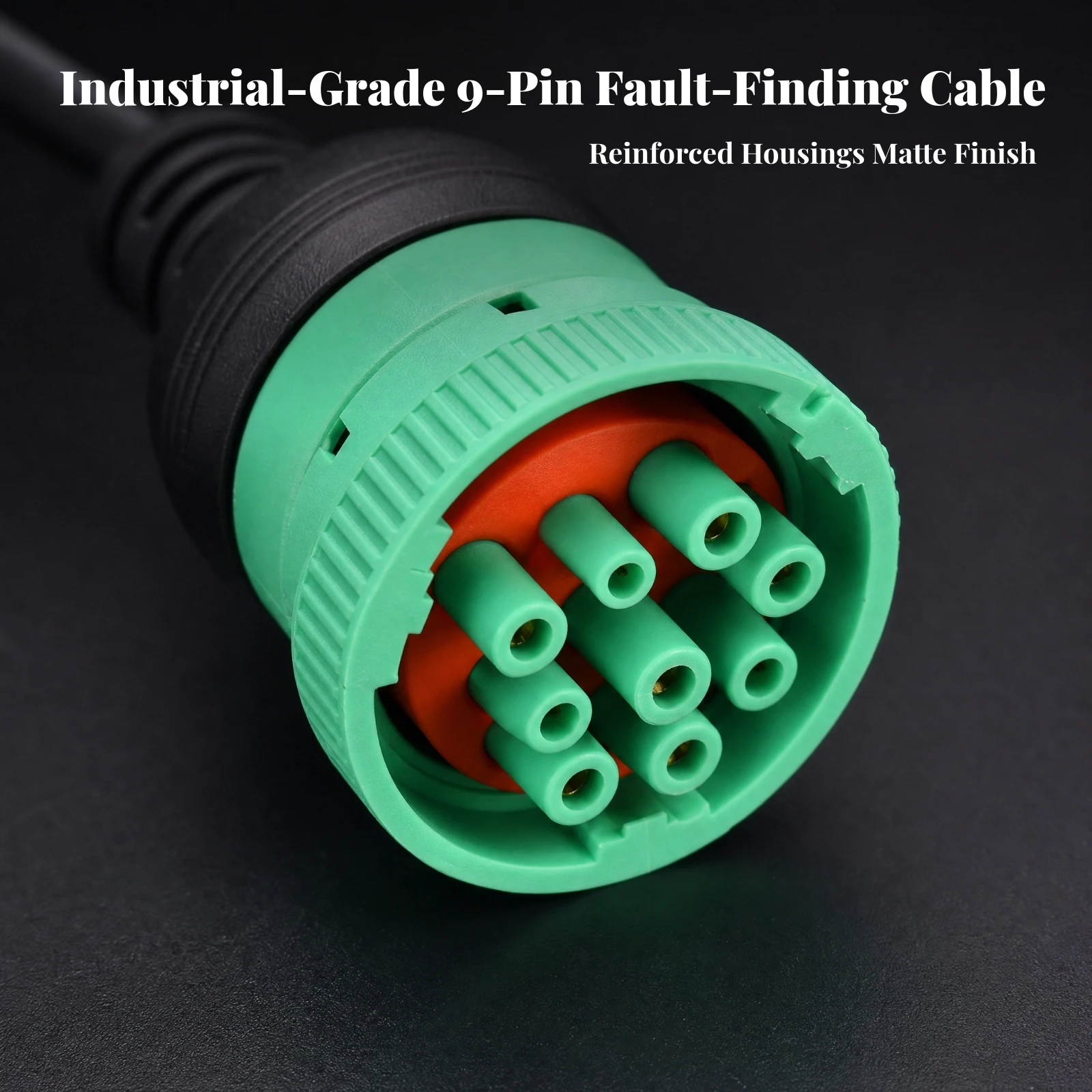 OBD2 to Cummins 9-Pin Y-Cable Molded Strain Relief OBD2 to 9 Pin J1939 Y Cable Long-Lasting for Mobile Mechanics