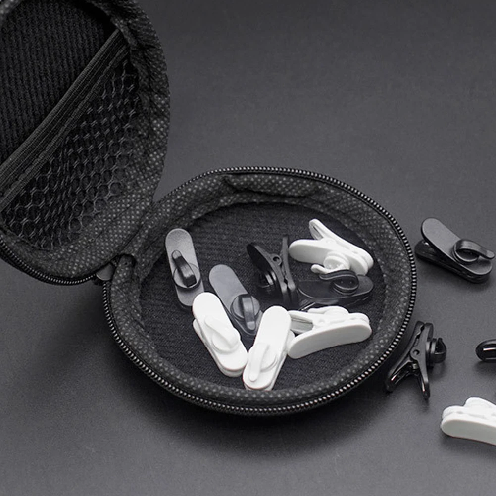 

100pcs Black Headphone Cable Clips Rotating Earphone Clamps Durable Material Fits Vertical Horizontal Surfaces Lightweight