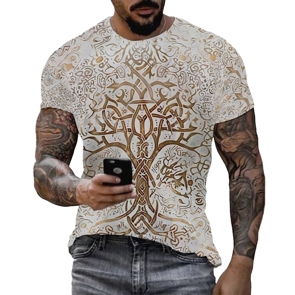 Viking Tattoo 3D Printed Men T - đánh giá và giá Summer Viking Clothing