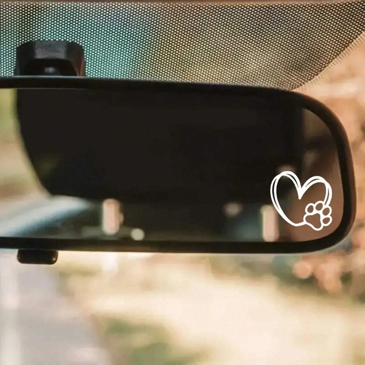 Heart Paw Print Vinyl Rearview Mirror Stickers Simple DIY Decals For Car Motorcycle Laptop Smooth Surface Decor Accessories view 4