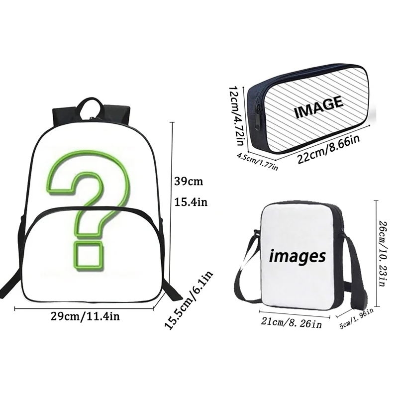 Anime Out imprime mochila escolar com bolsas de ombro, sacos de lápis para Grade1-4, sacos escolares de desenhos animados para meninos e meninas,