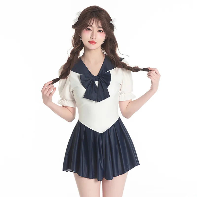 Strój kąpielowy dla kobiet Japanese Cute Sailor Suit Summer New Style White Navy Dress JK Swimsuit Hot Anime Cosplay