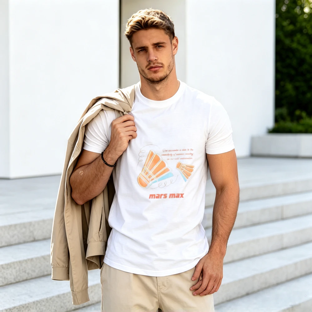 Trendy Sport Style Unisex T Shirt Badminton Shuttlecock Letter Graphic Crew Neck Short Sleeve Summer Tee Top High Quality Unique