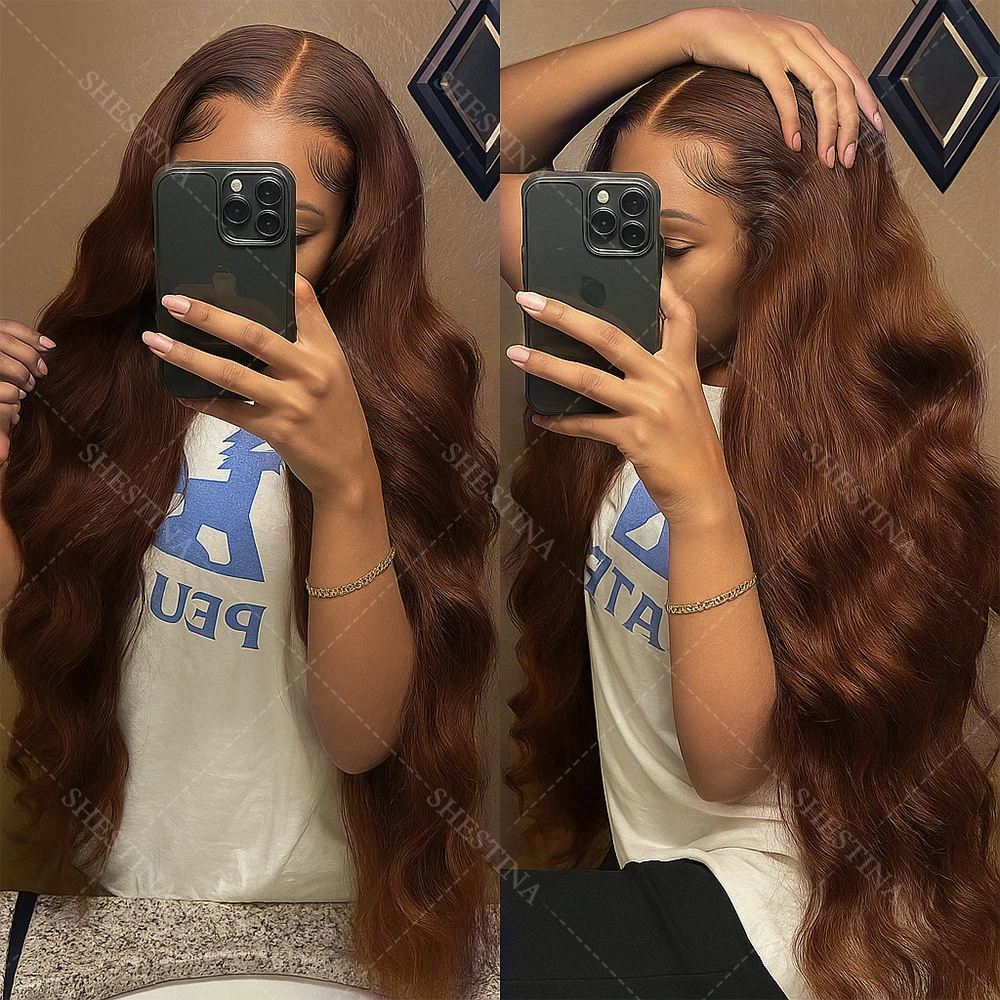 

Chocolate Brown Body Wave 13x6 Lace Front Wig Brazilian13x4 Lace Frontal Wigs Human Hair Invisible Hairline Upgrade 4x4 Lace Wig