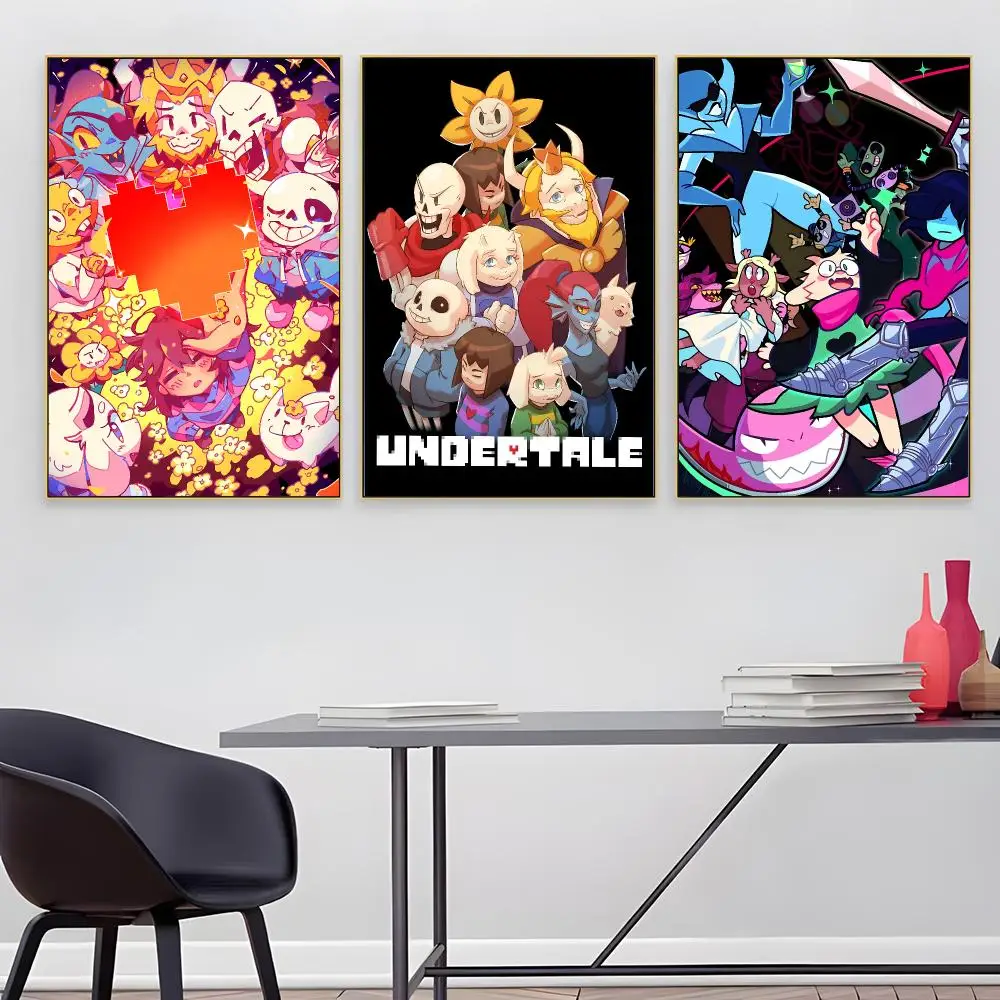 Game U-Undertale Painting Calligraphy Paper Print Home Living Room Bedroom Entrance Bar Cafe Art Decorative Paintings