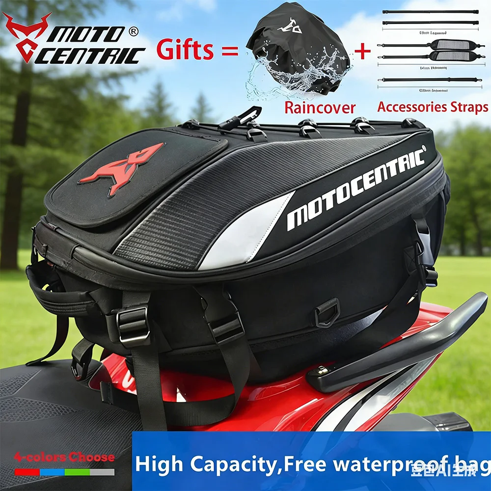 

Waterproof Motorcycle Riding Backpack Full Face Helmet Bag Large Capacity Dual Shoulder Bag Travel Tail Bag for Motorbike