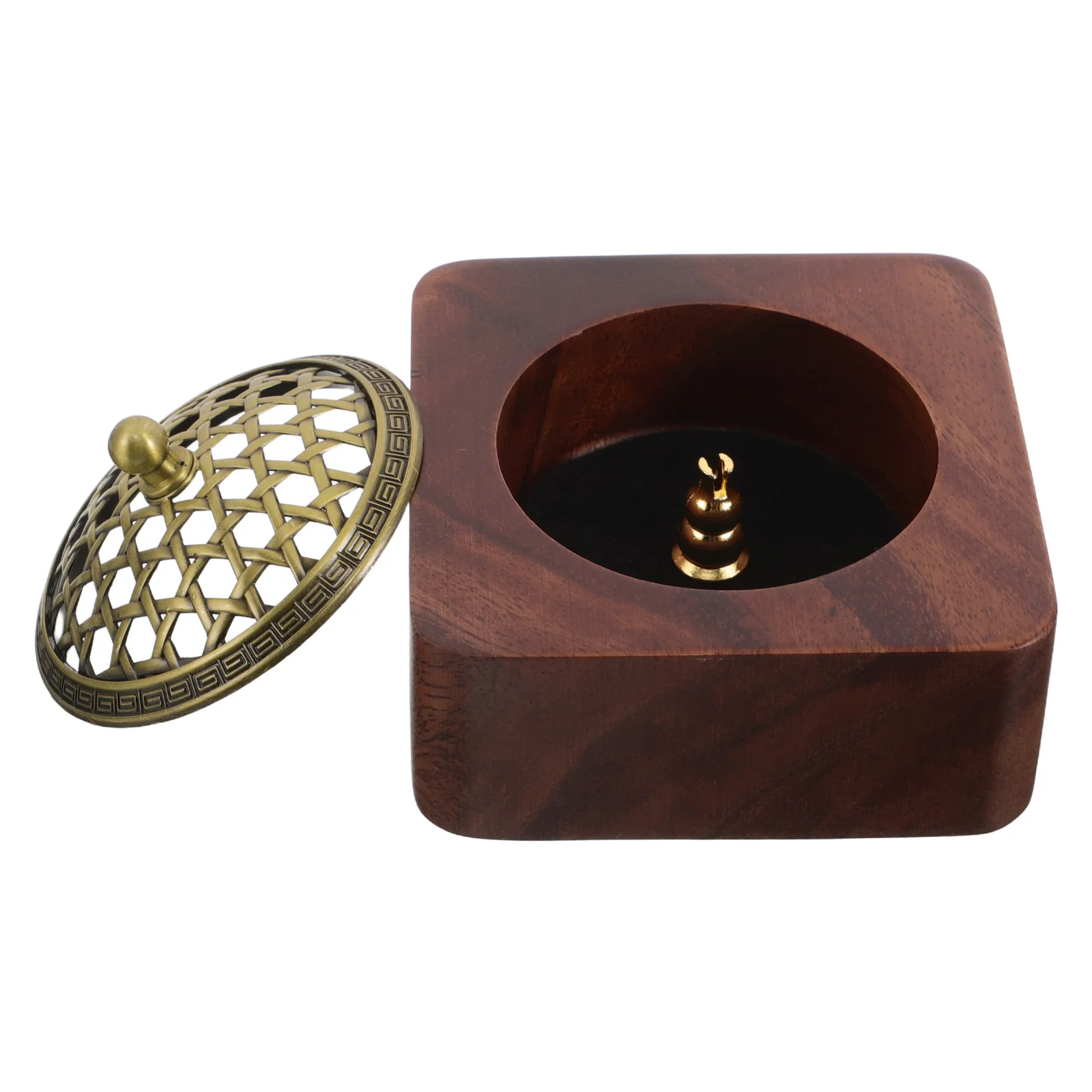 

1pcs Tea Ceremony Incense Burner Carved Lid Smooth Interior Easy Cleaning Aromatherapy Home Decor Desktop Vintage Craft Incense