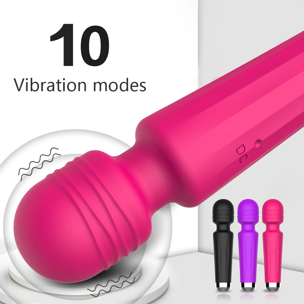 Vibromasseur AV puissant pour femme, 10 Modes de stimulation du Clitoris et du point G, masseur corporel, Recharge USB, baguette magique, produit pour adulte, jouets sexuels