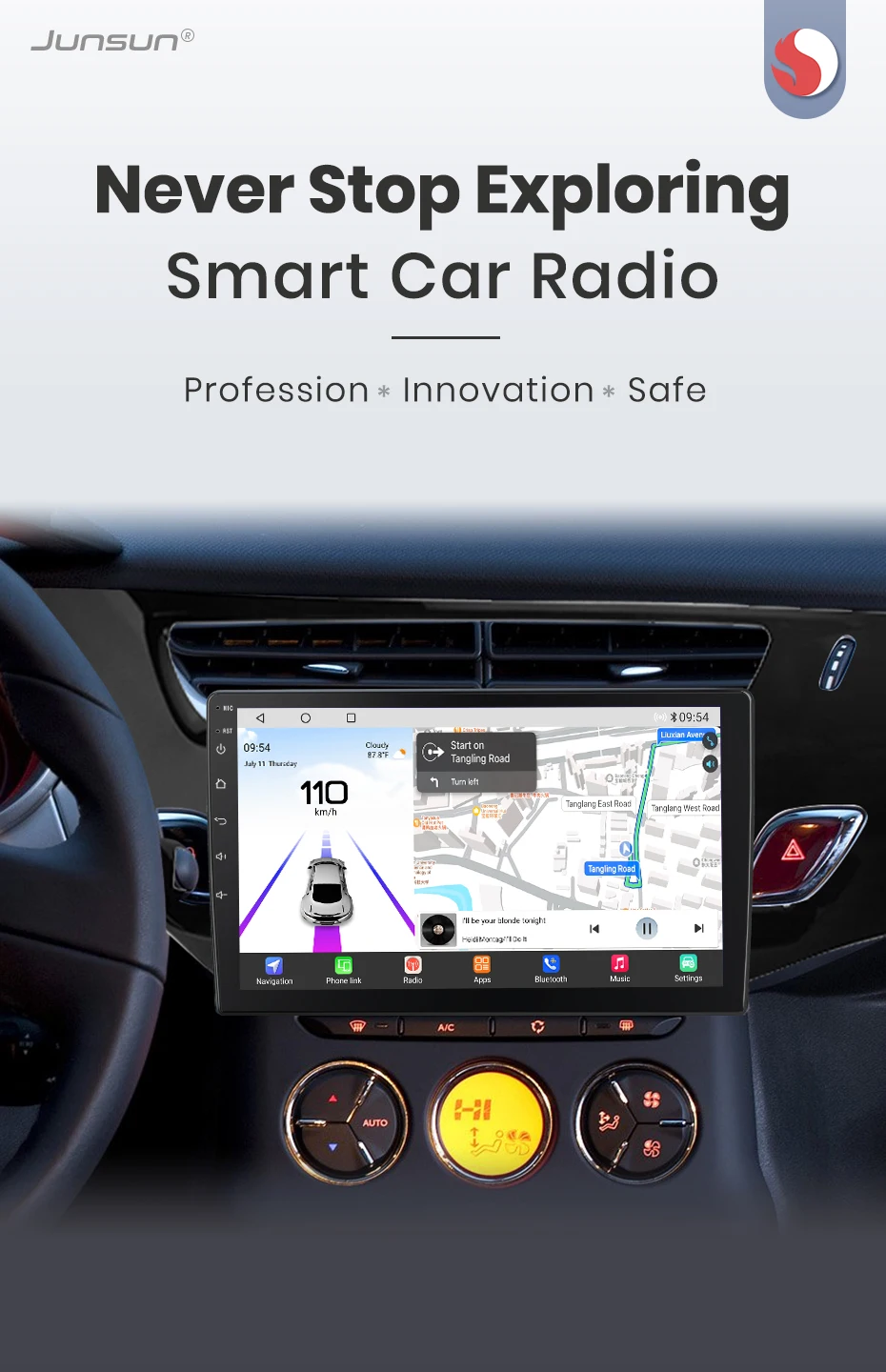 Junsun Qualcomm 8-Core 360 ° Panoramakamera Drahtloses CarPlay Android Auto Autoradio für Citroen C3 DS3 2010-2016 GPS Multimedia – Detail 3