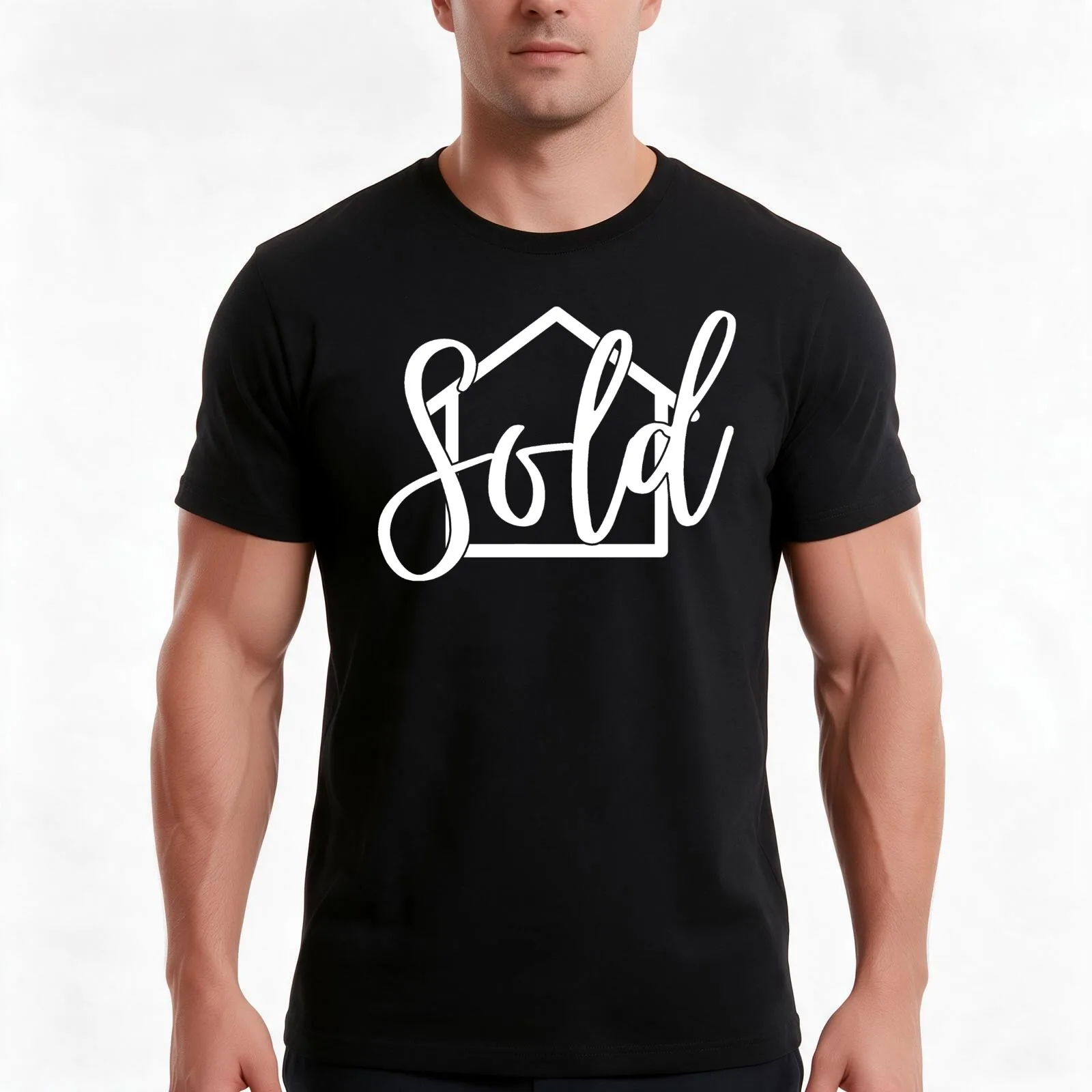 Real Estate Agent Realtor House Sold T-Shirt, Summer Casual Cotton Tee, Oversized Streetwear Tops, Vintage Graphic Print