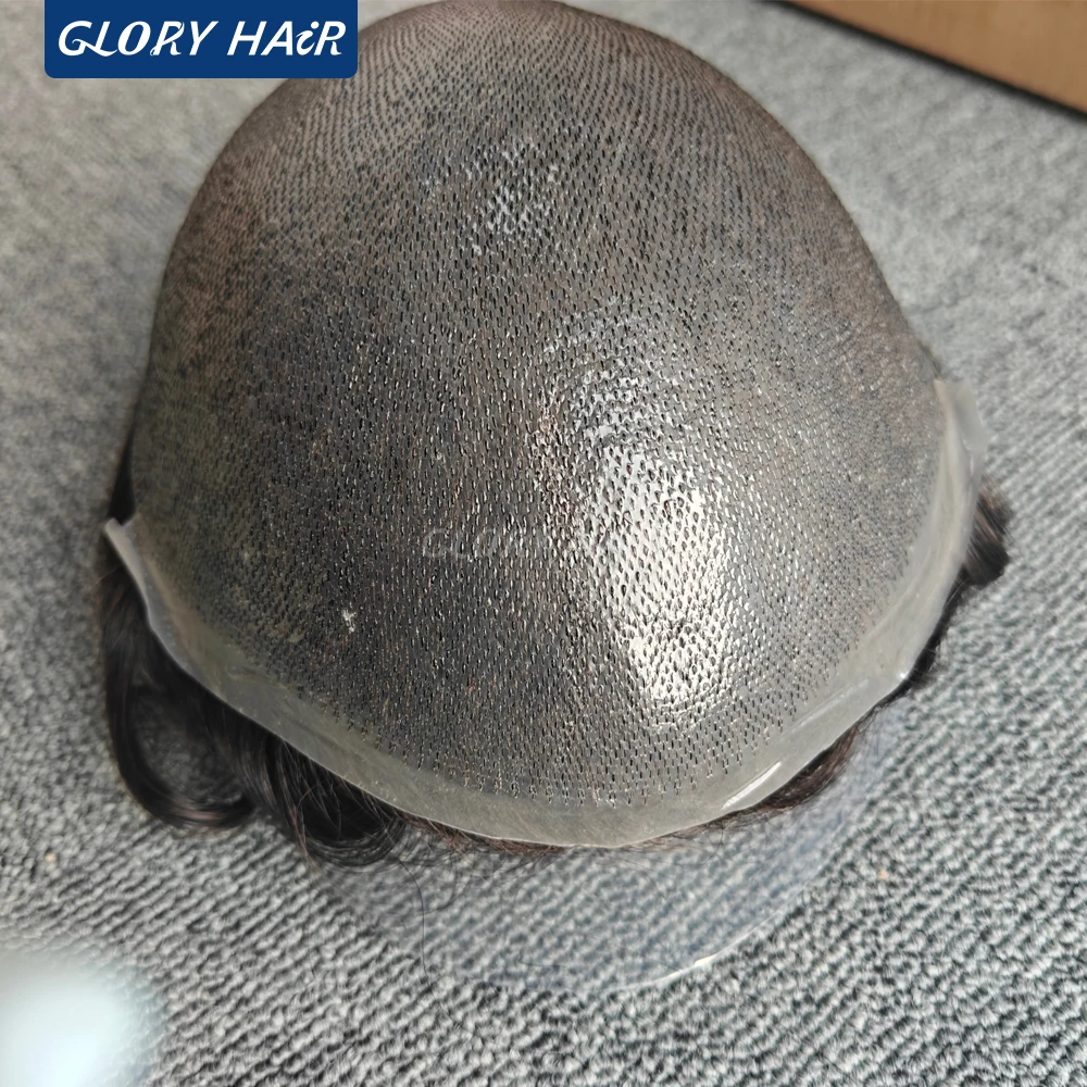 OS106 Special Discount 0.05-0.06mm Male Thin Skin Hair Toupee 100% Density Real Human Hair Prosthesis Hair Loss Replacement