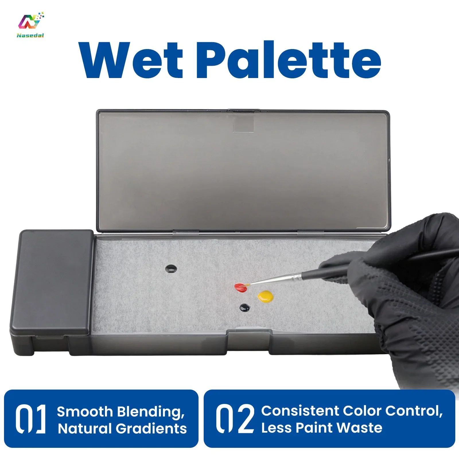 Nasedal Wet Palette for Gundam Military Model Painting Acrylic Painting Tray Water-based Paint Holder Moisturizing Hobby DIY Kit