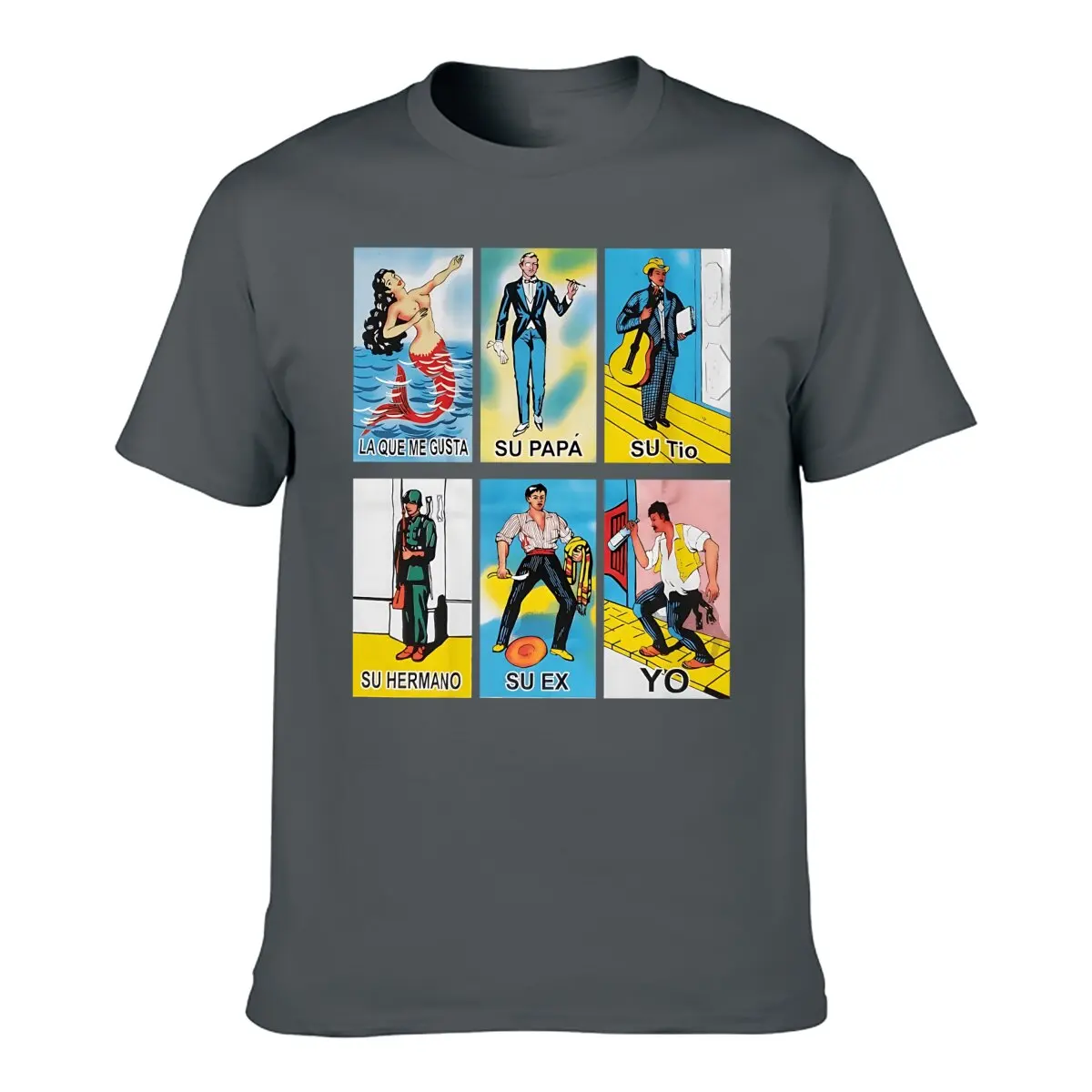 6 Prints Loteria T-Shirts Mexican Lottery Men\'s Sizes Uni-Sex Style