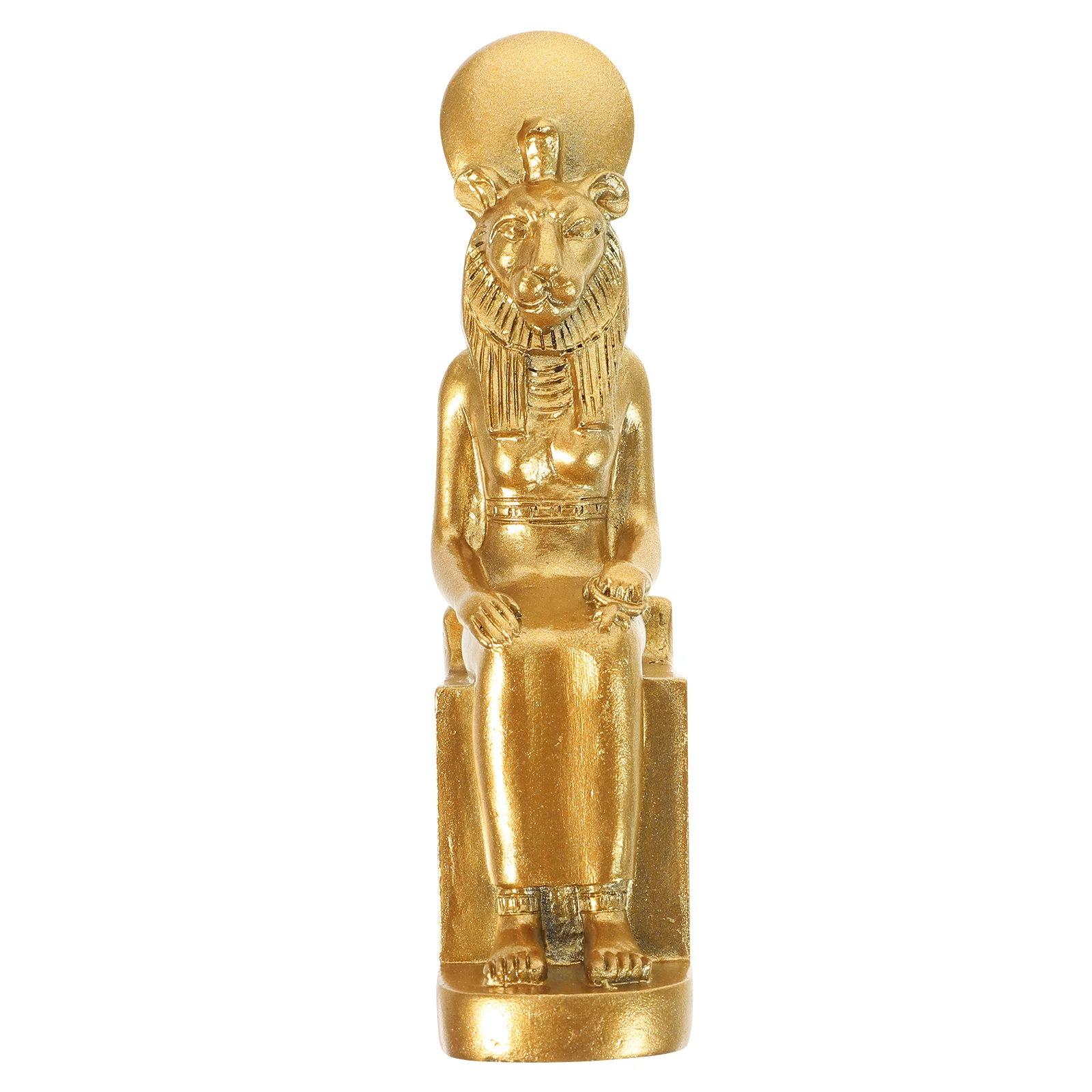 Home Decor Sphinx Statue Tabletop Ornament Aquarium Desktop Adornment Golden Egyptian Figurines Office