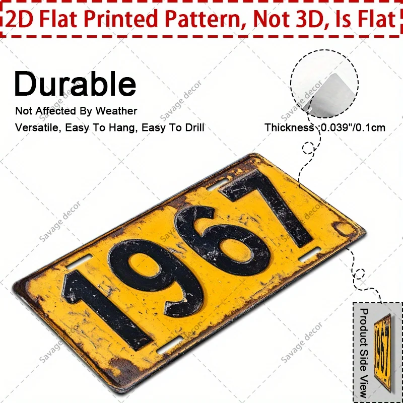 2D Flat - [Open ]2D Flat Printing, 1pc Retro Metal 