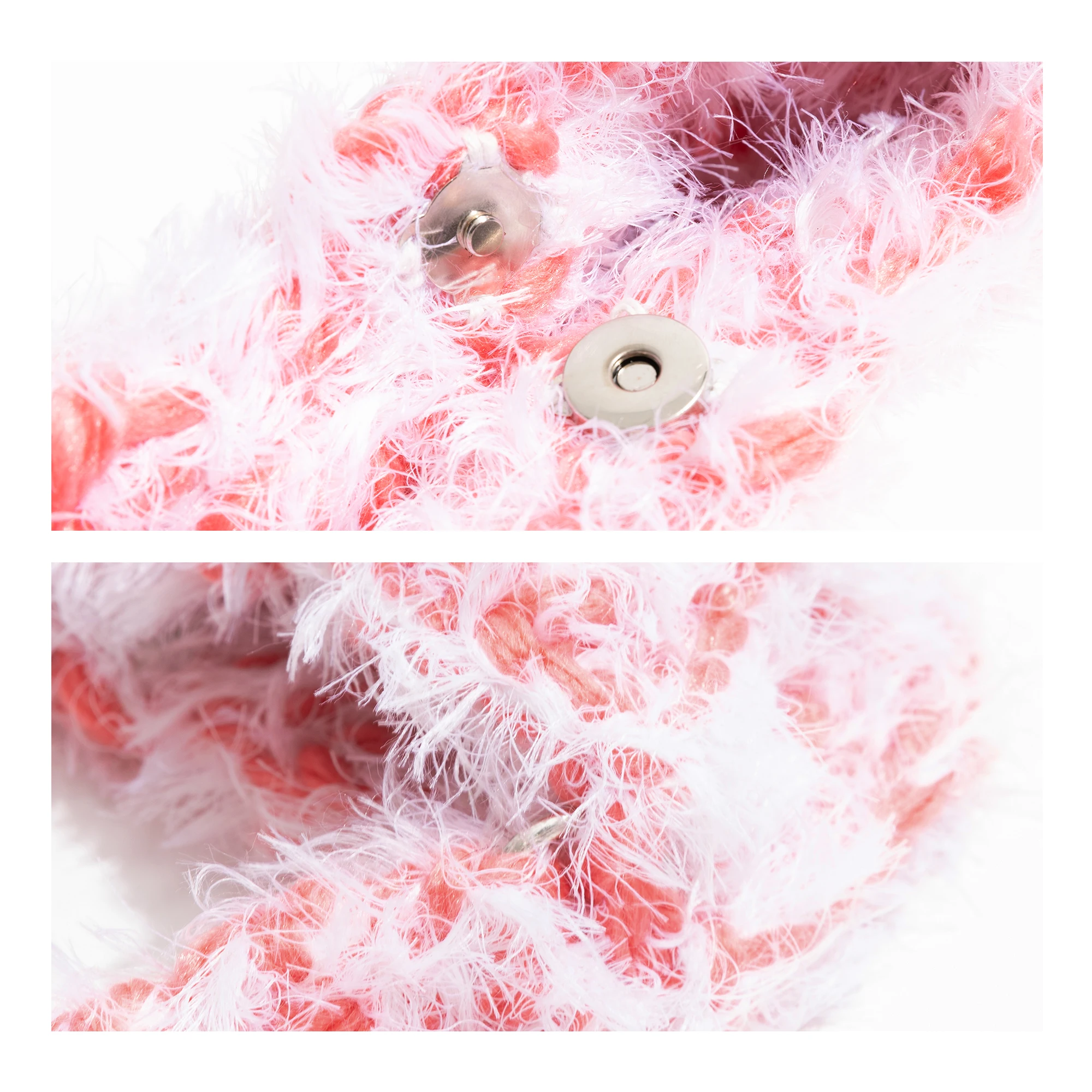 MABULA Fluffy Cotton Hobos For Girl Winter Sweet Candy Color Tote Handbag Fashion Simple Daily Shopping Phone Purse Shoulder Bag