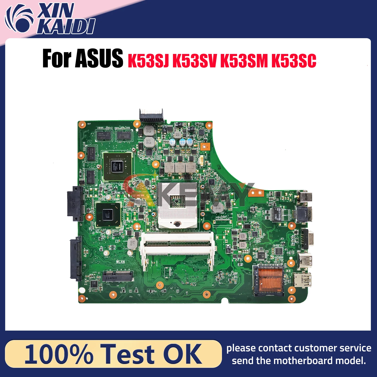 

K53SV Laptop Motherboard For ASUS K53SD K53SJ K53SC K53S K53SK K53SV K53SM Notebook Mainboard 100% tests OK fast shipping stk