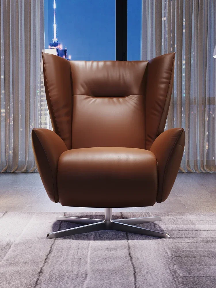 

Single person sofa recliner modern study home multi-functional single leisure Italian luxury leather office chair