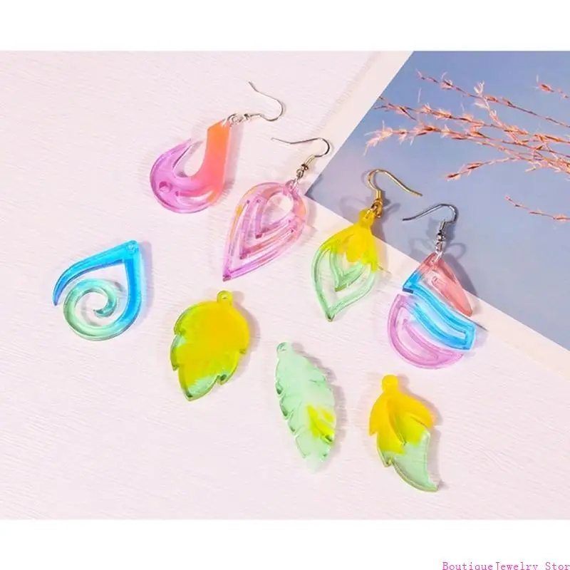 E1PE Geometric Earring Mold DIY Necklace Pendant Crystal Epoxy Resin Molds Heart Jewelry Crafts Making Findings