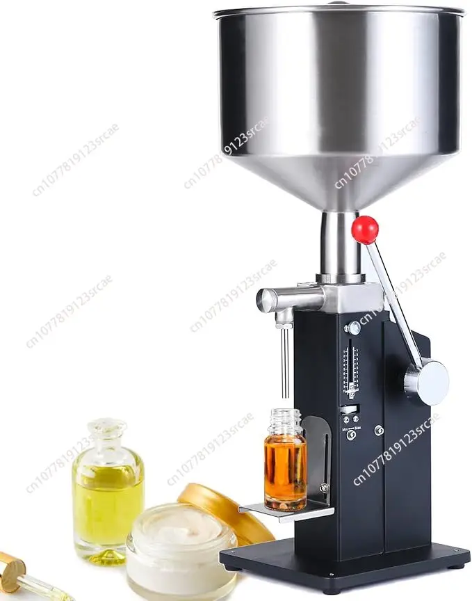 

Stainless steel hopper manual paste liquid filling machine, adjustable 5-100ml bottle filling