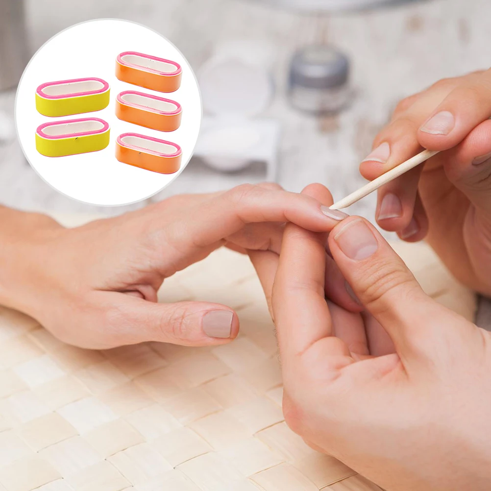 

5pcs Nail Repair File EVA Plastic Circular Shaping Shining Buffer Block Professional Manicure Tools Home Salon Use