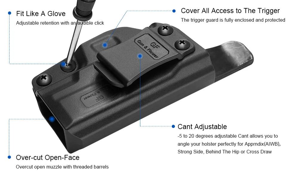 IWB لحافظة الحمل المخفية لـ Taurus G3 / Taurus PT24-7، Adj. لا يحتفظ باليد اليمنى #3