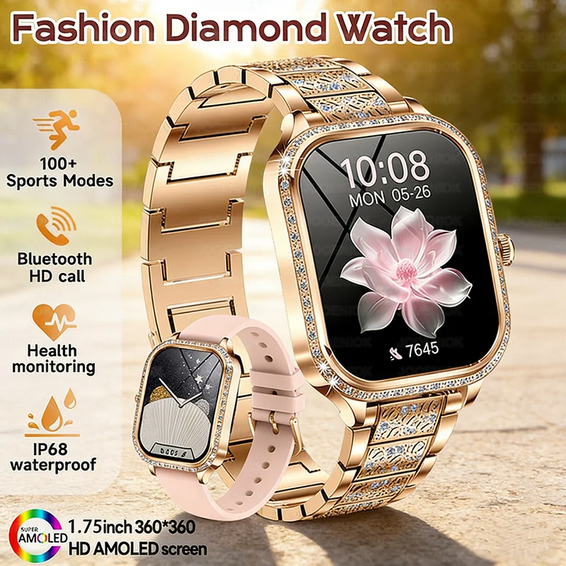 

New Women SmartWatch Curved Screen Men Watches Bluetooth Call Sport Womens Physical Health IP68 Lady Smart Watch For Android iOS