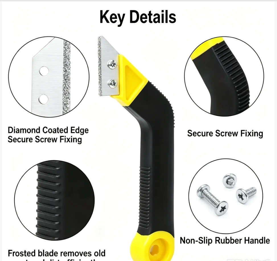 Tile Grout Saw Grout Removal Tool, Angled-Design Grout Hand Saw for Tile Cleaning, Removing Paint and More