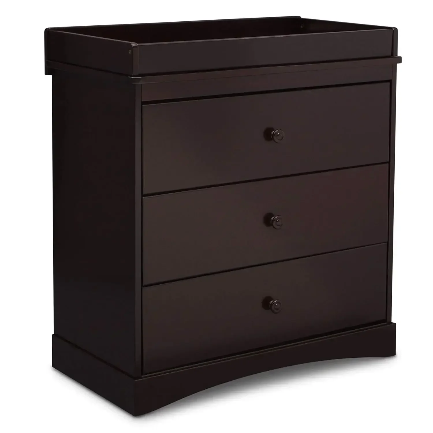 Children Sutton 3 Drawer Dresser with Changing Top, Dark Chocolate