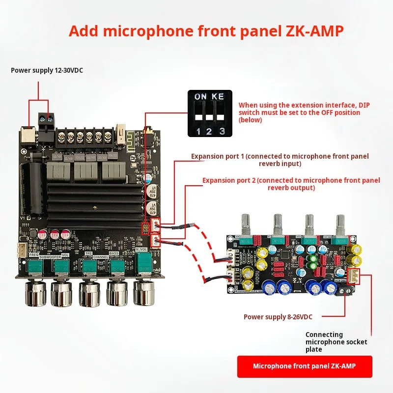 ST21 BT Power Amplifier Board With Subwoofer 2.1 Channel 100W 2+200W 12V-30V Audio Power Amplifier Module With Treble And Bass