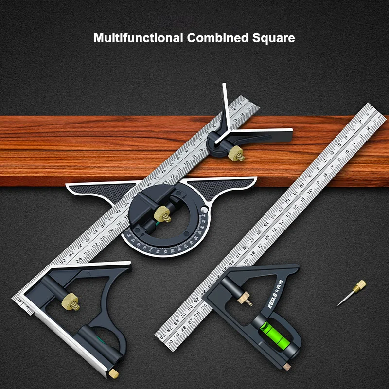 Multi functional combination high-precision stainless steel woodworking triangle ruler with horizontal combination set