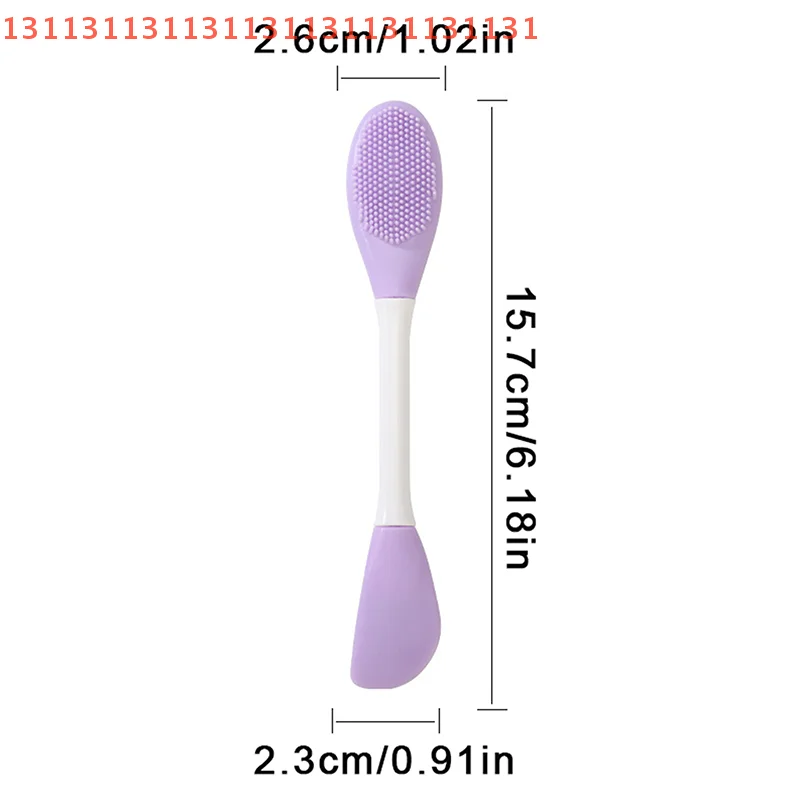 Spazzola per maschera per il viso a doppia testa in silicone Spazzola per la rimozione dei punti neri esfoliante per il viso Spazzola per pellicola di fango Spatola Strumento per la cura della pelle del viso
