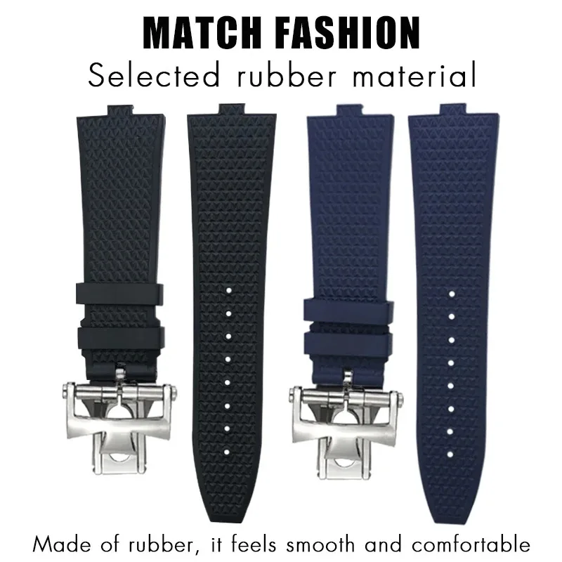 Premium Quick Release FKM Rubber Strap for Vacheron Constantin Overseas | 24x7mm Screw Buckle Fluororubber Band