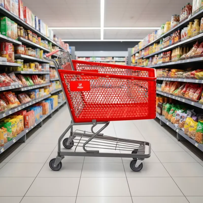 Foldable Aluminum Mesh Shopping Cart with 4 PU Wheels Lightweight Durable Supermarket Trolley for Grocery Store Use Portable