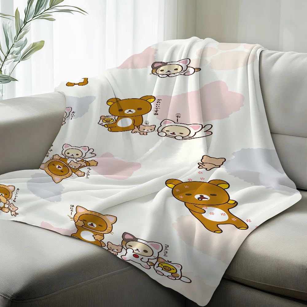 Cartoon R-rilakkuma-s Anime Blanket Suitable For Sofas Beds Offices Cars Outdoor Travel An Ideal Gift For Friends Family