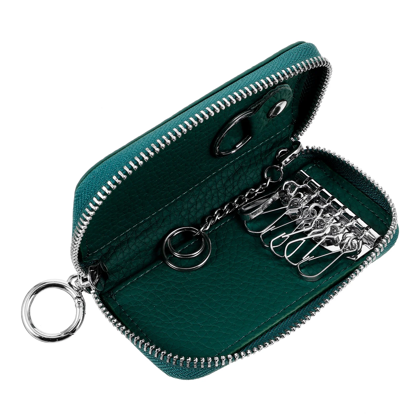 

Car Bag Deep Green Zipper Pouch Organizer Small Bags for Car Keys House Cover Durable Protector Key Holder Pouch Key Fob Case