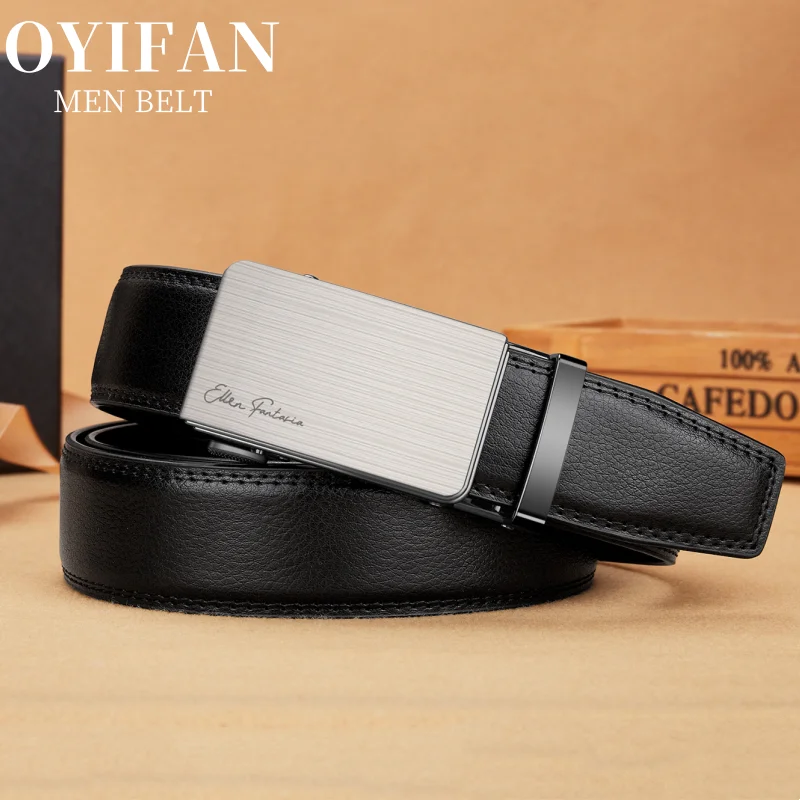 

OYIFAN Belt Men Fashion Designer Belt High quality genuine leather belt with adjustable automatic belt for men