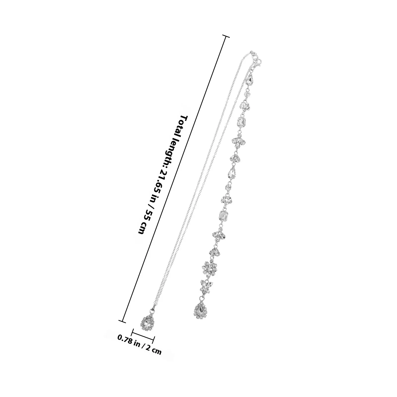 Collana da donna Sposa Ciondolo da sposa Catena posteriore in cristallo Gioielli Stile lungo Elegante ciondolo a sfera Accessorio di moda